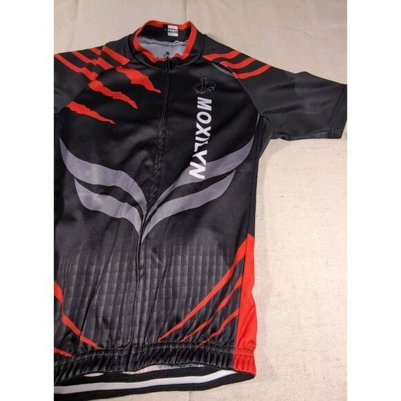 Cycling Jersey Mens Small Black Red Moxilyn Full Zip Short Sleeve Bicycle Racing - Picture 3 of 10